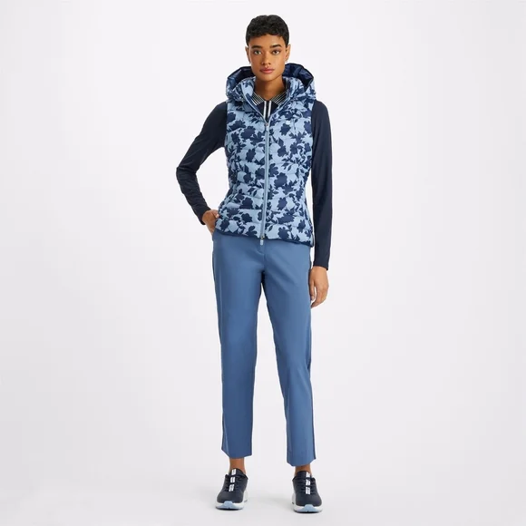 G/FORE Womens Tonal Floral Nylon Puffer Vest Fjord